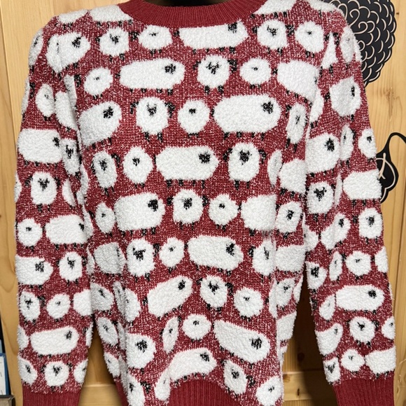 Ricki's Red and Cream Knit Sheep Sweater - Picture 2 of 9